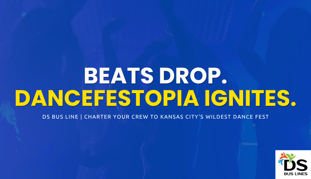Charter bus transportation for Dancefestopia 2026 festival attendees traveling to La Cygne Kansas